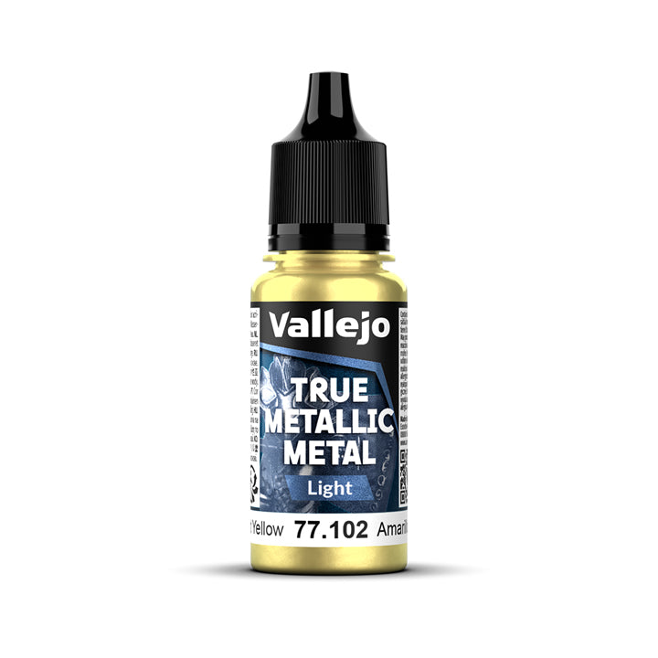 Vallejo - True Metallic Metal - Light - Jaune éclatant - Réf : 77102