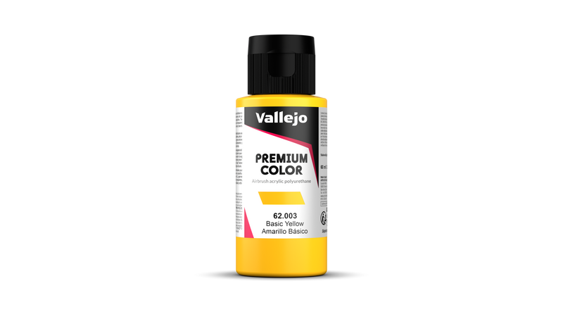 Vallejo - Premium Opaque - Basic Yellow - Jaune de Base 60 ml - Réf : 62003