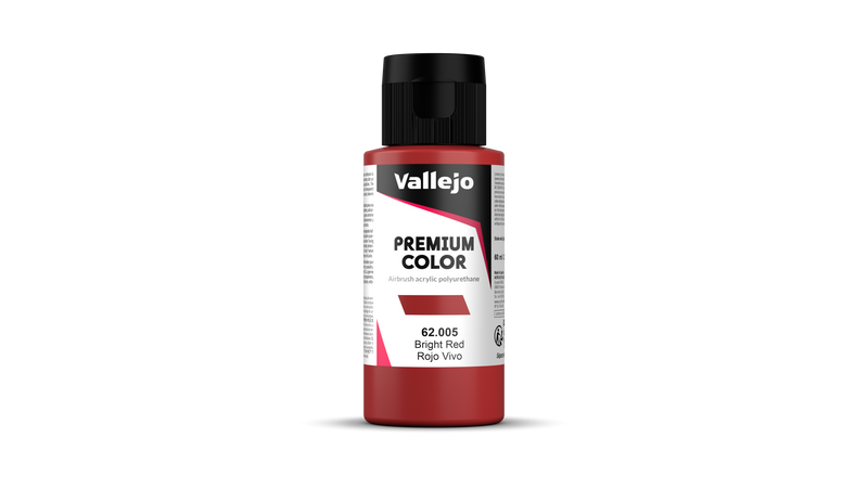 Vallejo - Premium Opaque - Bright Red - Rouge Vif 60 ml - Réf : 62005