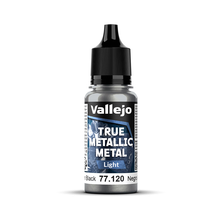 Vallejo - True Metallic Metal - Light - Noir obsidienne - Réf : 77120