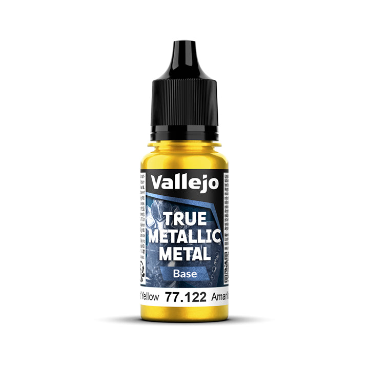 Vallejo - True Metallic Metal - Base - Jaune éclatant - Réf : 77122