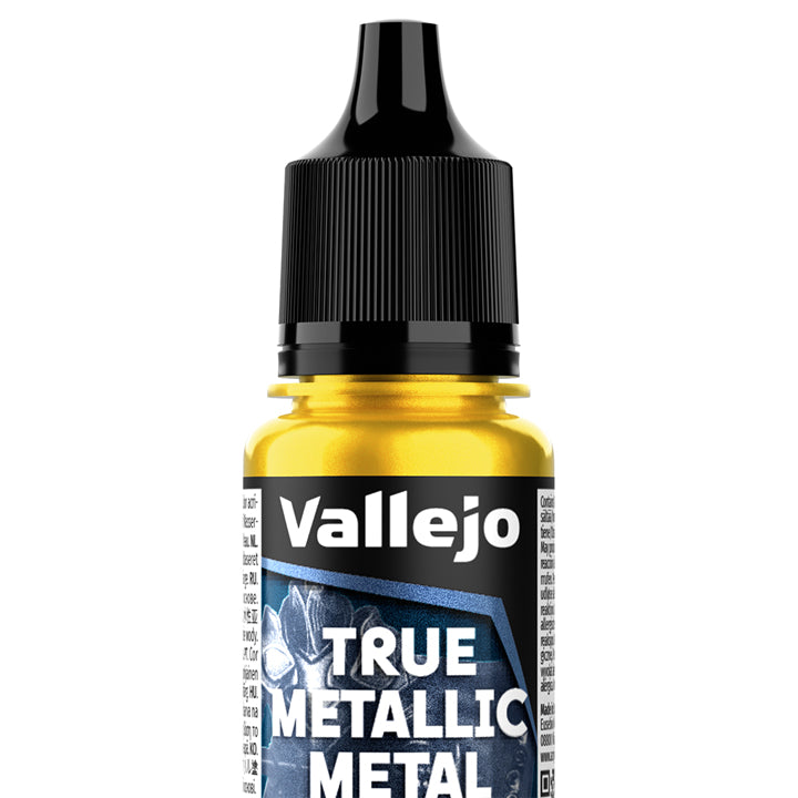 Vallejo - True Metallic Metal - Base - Jaune éclatant - Réf : 77122