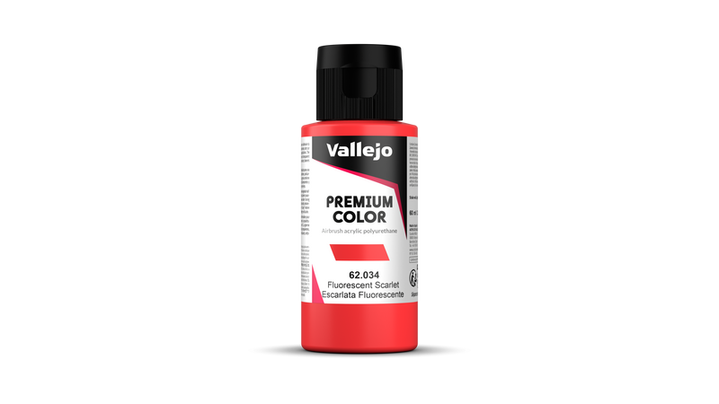 Vallejo - Premium Fluorescent - Scarlet Fluo - Écarlate Fluo 60 ml - Réf : 62034