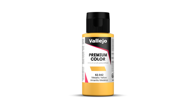 Vallejo - Premium Pearl & Metallics - Metallic Yellow - Jaune Métallique 60 ml - Réf : 62042