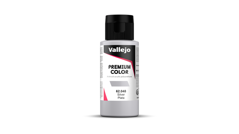 Vallejo - Premium Pearl & Metallics - Silver - Argent 60 ml - Réf : 62048