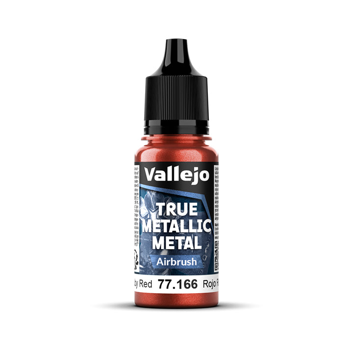 Vallejo - True Metallic Metal - Airbrush - Rouge rubis - Réf : 77166