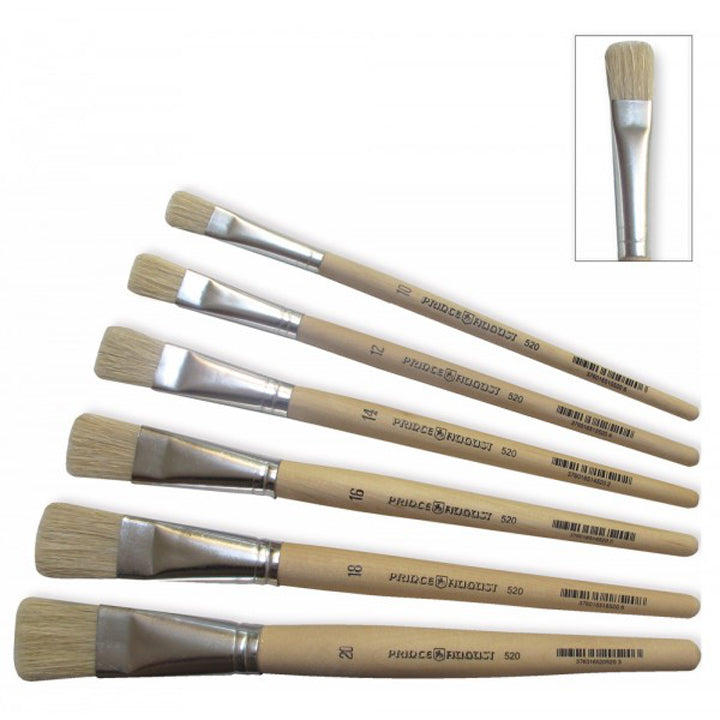 Brosse plate soie de porc - taille 14 serie 520