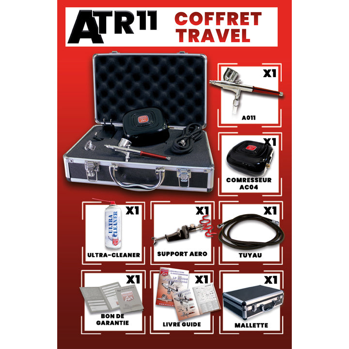 Coffret  Aérographe Travel Ultra Polyvalent Prince August - Réf ATR11