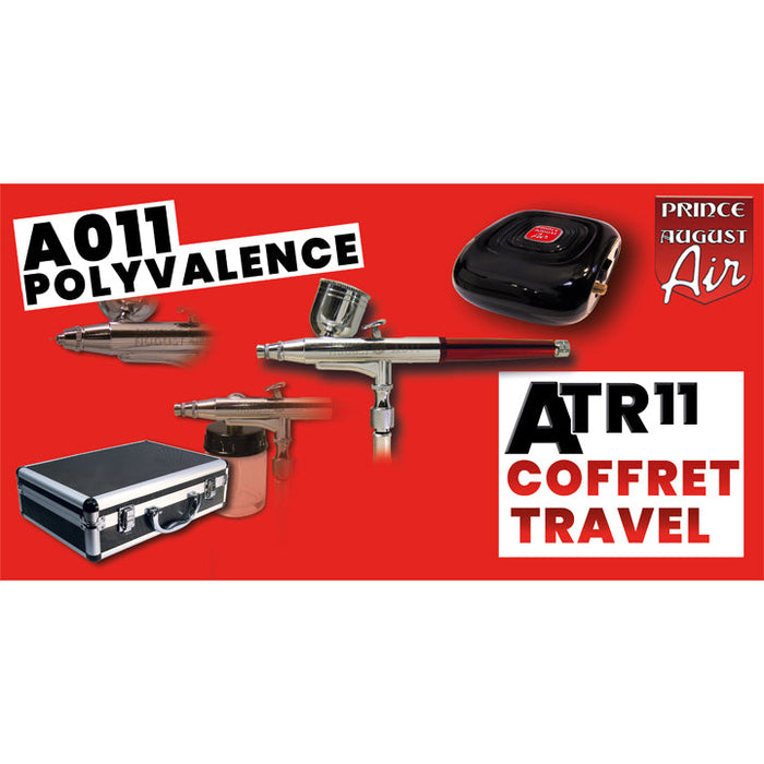 Coffret  Aérographe Travel Ultra Polyvalent Prince August - Réf ATR11