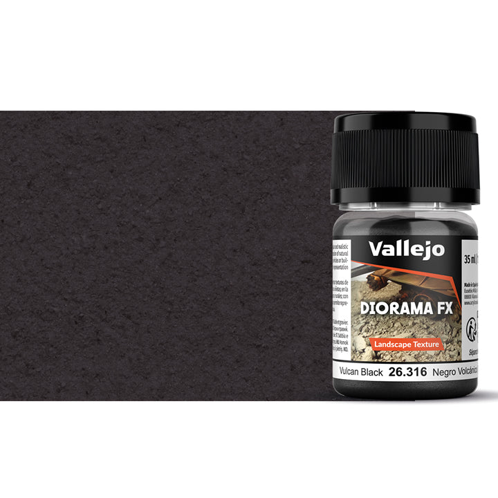 Vallejo - Diorama Fx - Vulcan Black - Noir Volcan - 0,1-0,6mm - 35ml - 26316