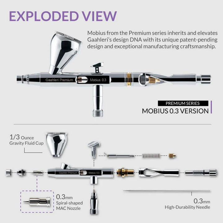 Gaahleri - Aérographe Premium Series GHPM - Mobius 0,3 mm