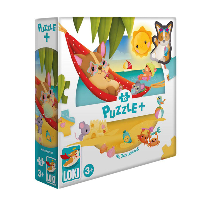 LOKI - Puzzle+ : LOKI a la plage (12 Pcs)