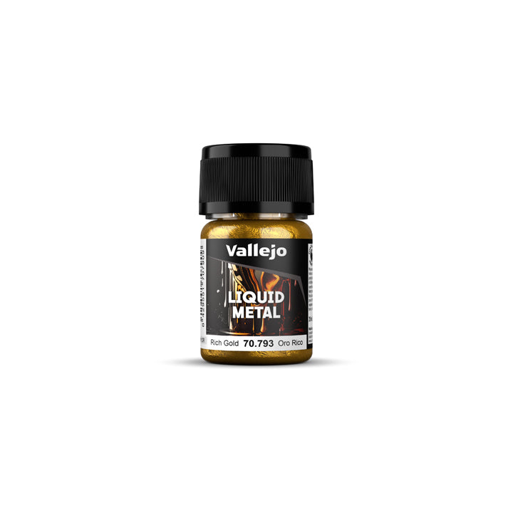 Vallejo - Liquid Metal - 35ml - Or Riche- Rich Gold - Réf : 70793
