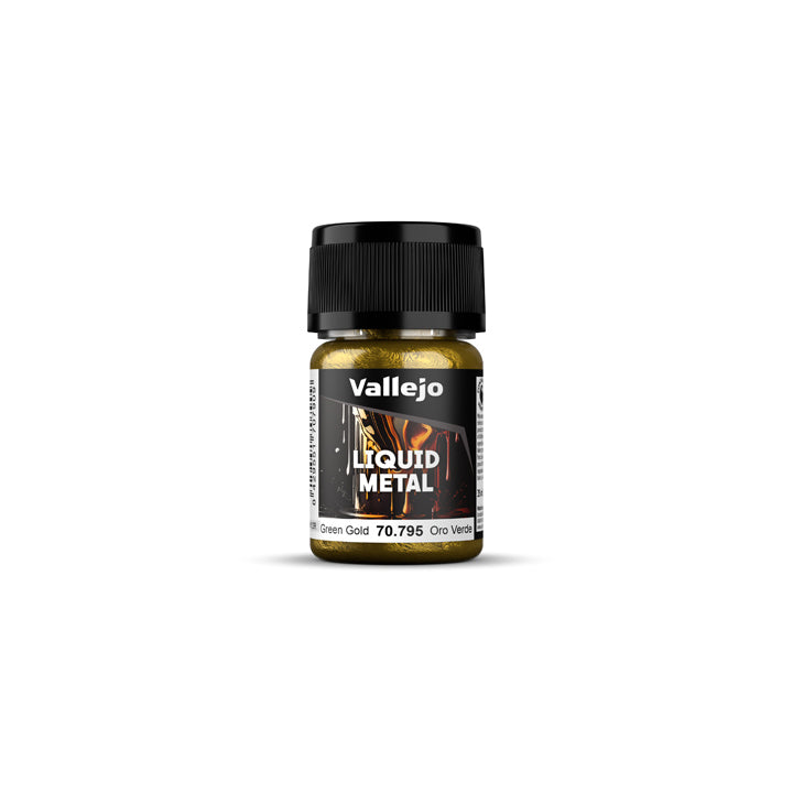 Vallejo - Liquid Metal - 35ml - Or Vert - Green Gold - Réf : 70795