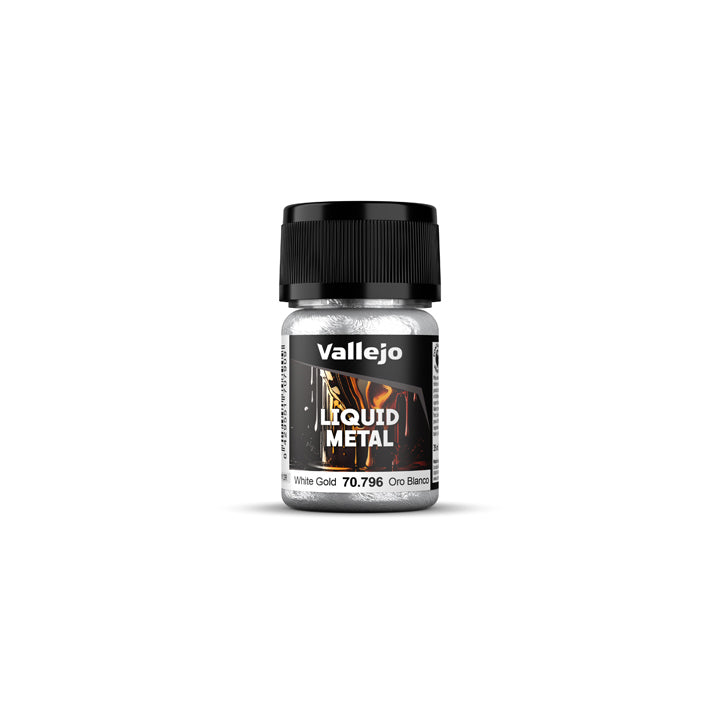 Vallejo - Liquid Metal - 35ml - Or Blanc - White Gold - Réf : 70796