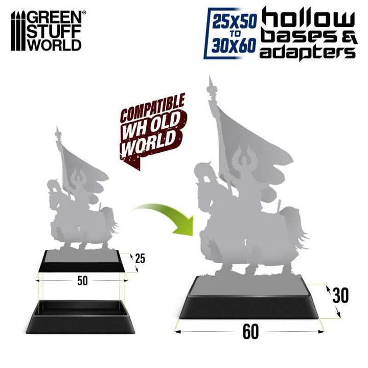 Adaptateur pour socle en plastique 25x50 à 30x60mm