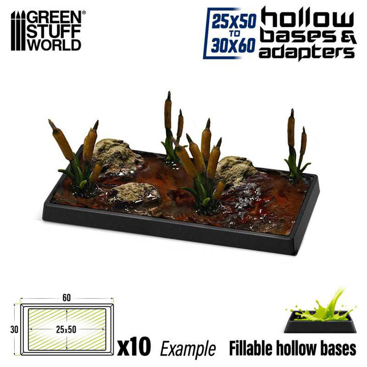 Adaptateur pour socle en plastique 25x50 à 30x60mm