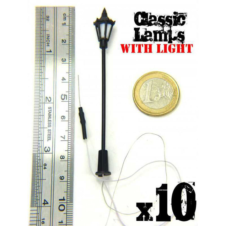 10x Lampadaires classiques avec LED