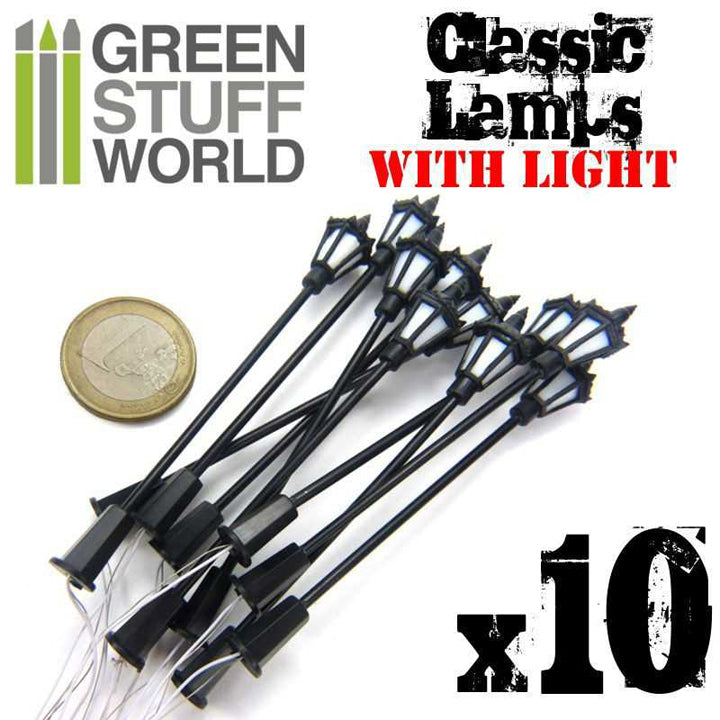 10x Lampadaires classiques avec LED