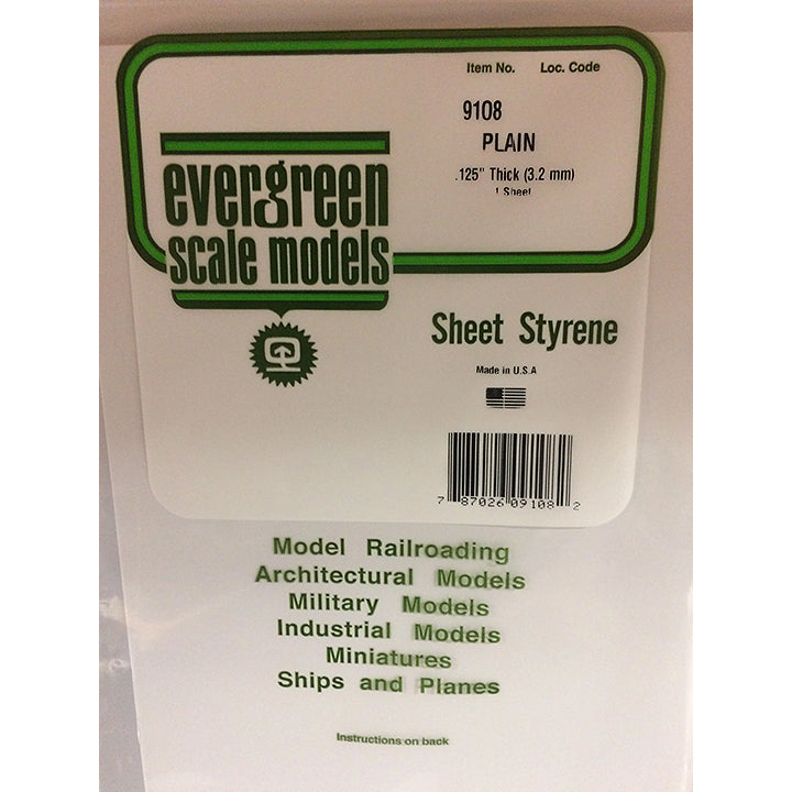 Evergreen - Plaques blanche 533x203x3,2 mm - Réf 9108
