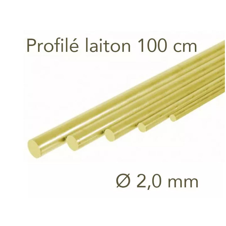 Baguette Laiton 2 mm (2 pièces)