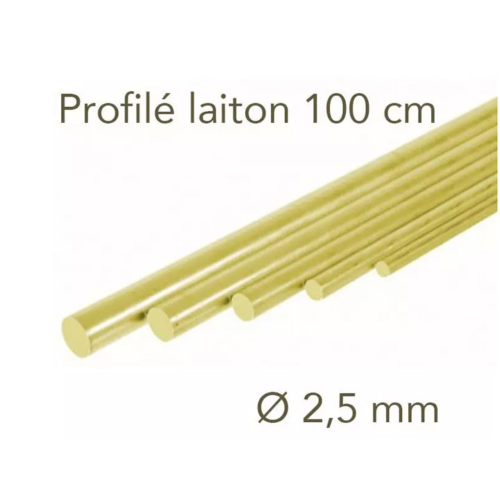 Baguette Laiton 2,5 mm (2 pièces)