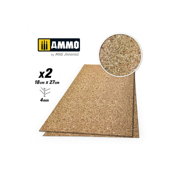 AMMO - Feuilles de liège grain moyen (Mix) - 3 Pièces - Réf AMIG8842
