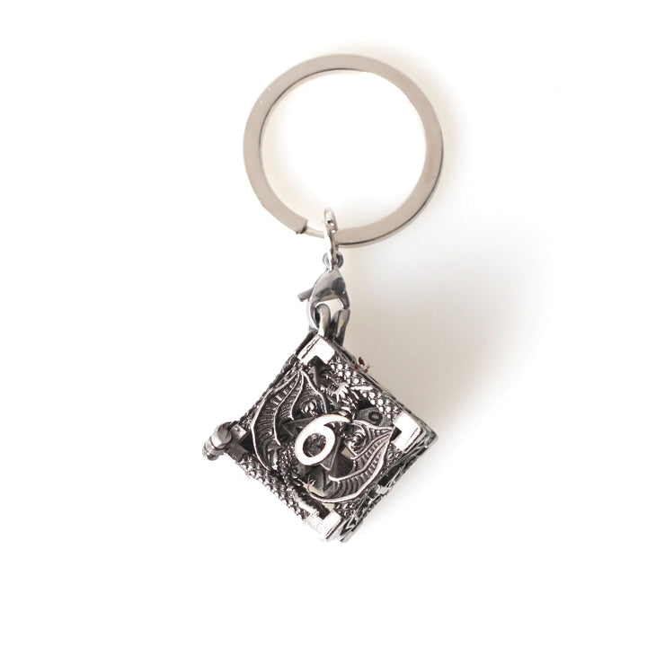 Dice Forge - Porte clé D6 Argent (Inclus 7 Mini dés métal)
