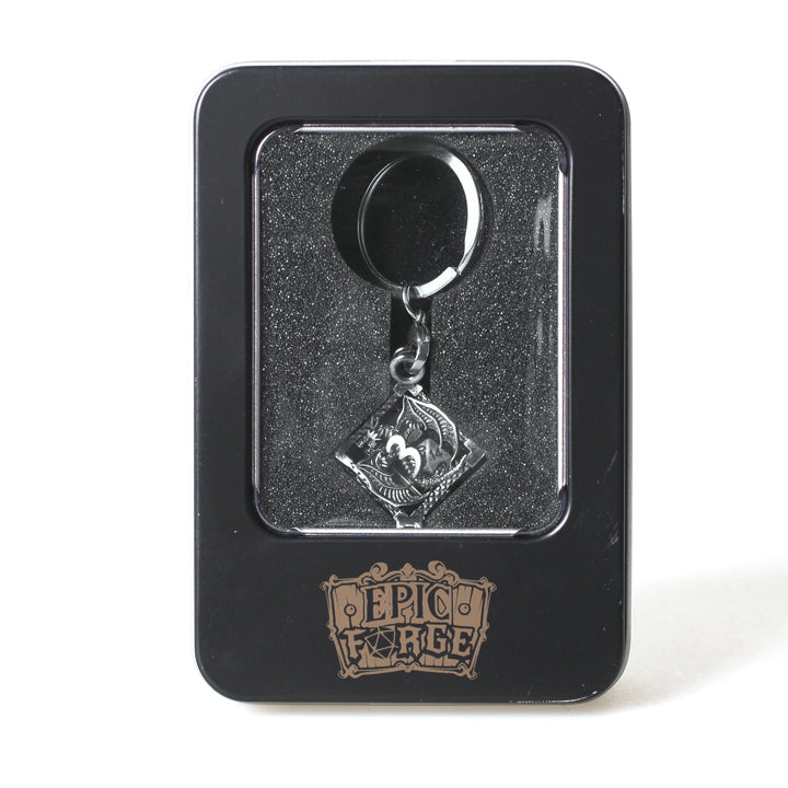 Dice Forge - Porte clé D6 Argent (Inclus 7 Mini dés métal)