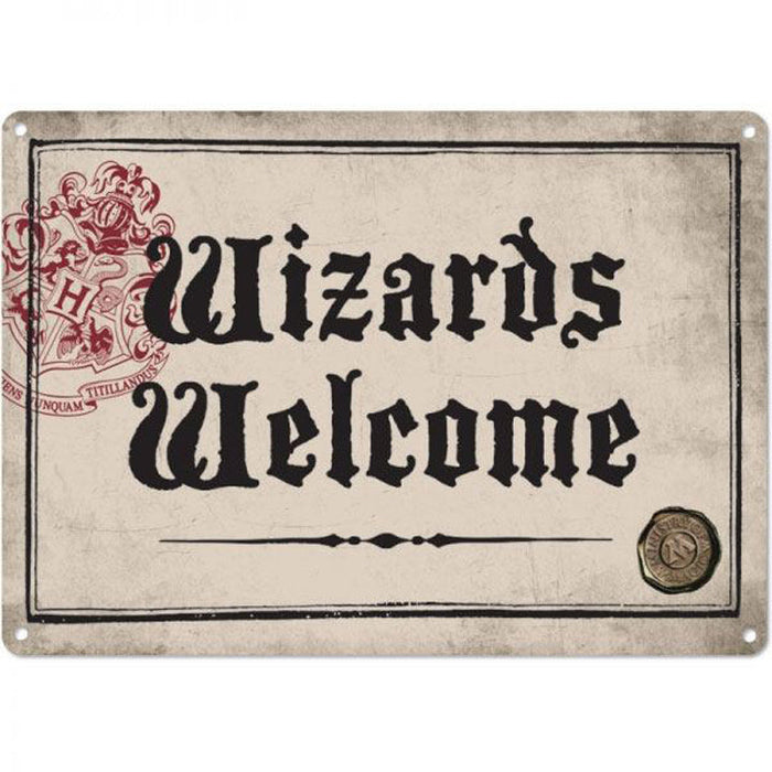 Harry Potter Panneau métal wizards Welcome