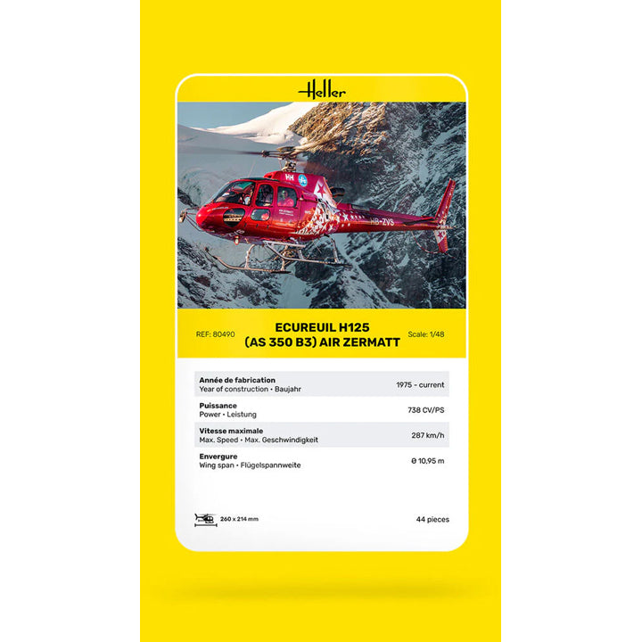 Ecureuil H125 "Air Zermatt" - 1/48 Heller Réf 80490