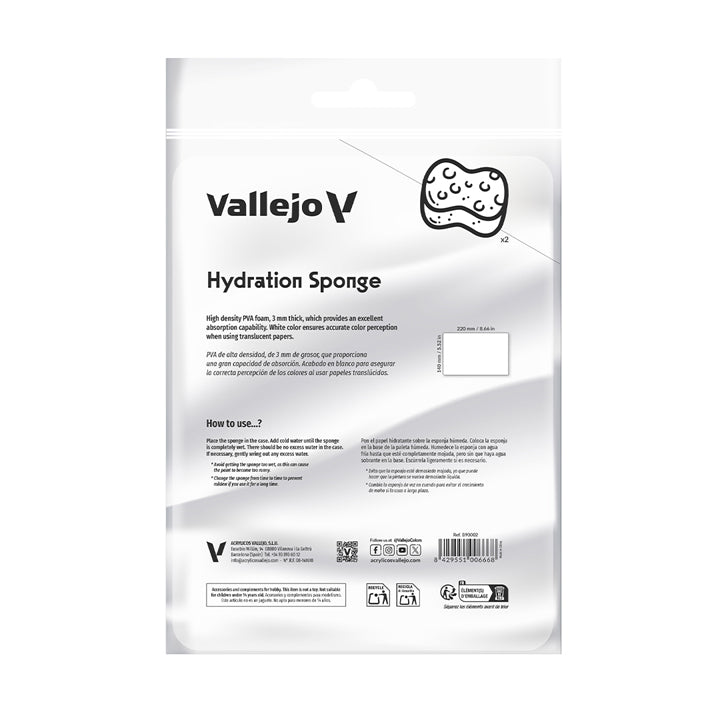 Vallejo - Palette Humide - 2 éponges d’hydratation réutilisables - Réf B90002