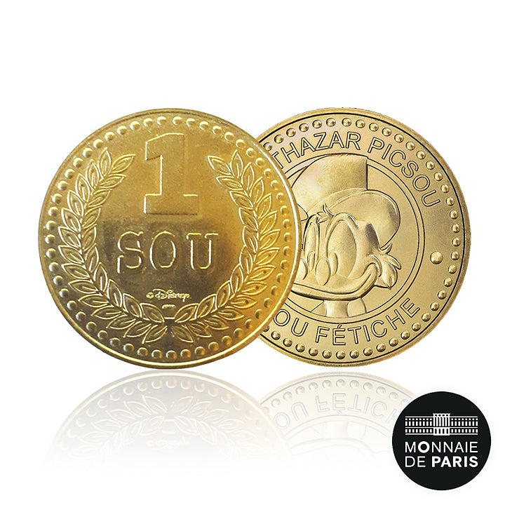 Disney Monnaie de Paris - Sou Fetiche Picsou Plaqué or - 1953 Ex.