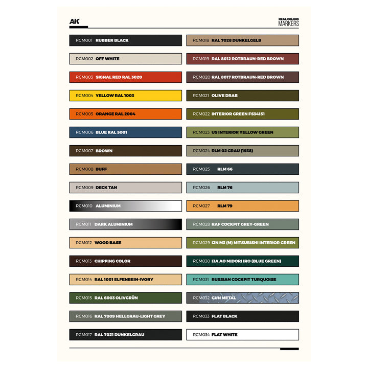 Coffret AK acrylique marqueurs Real Colors