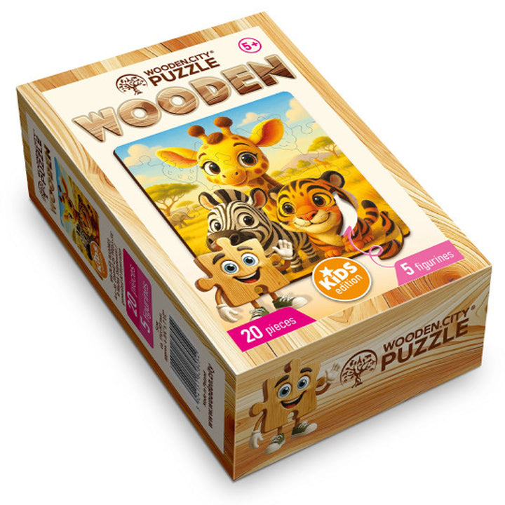 Wooden City - Puzzle Enfant la faune sauvage - 20 piéces