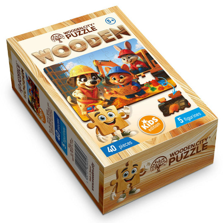 Wooden City - Puzzle Enfant Happy team - 40 pièces