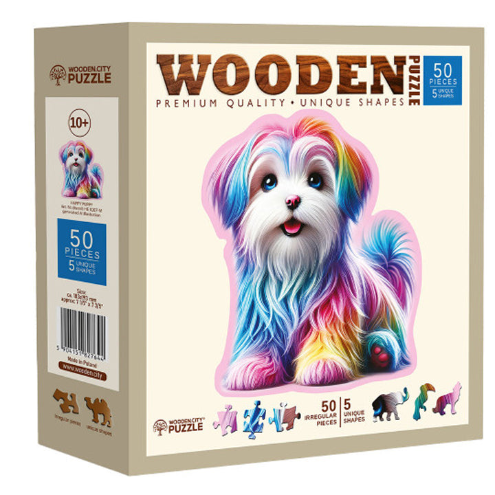Wooden City - Puzzle Happy Puppy - 50 pieces