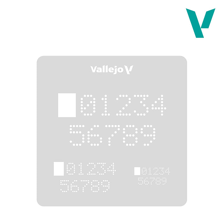 Vallejo - Pochoir - Digital Numbers - Réf ST-SF004