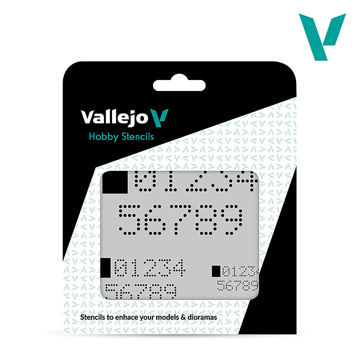 Vallejo - Pochoir - Digital Numbers - Réf ST-SF004