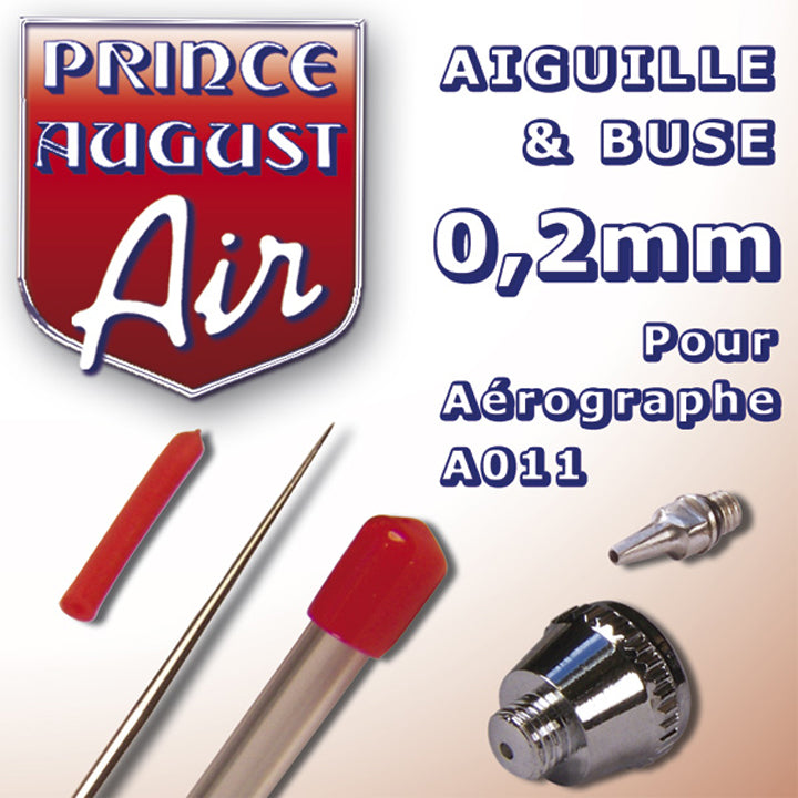 Aiguille & Buse 0,2 pour aérographe A011 - Réf AA022