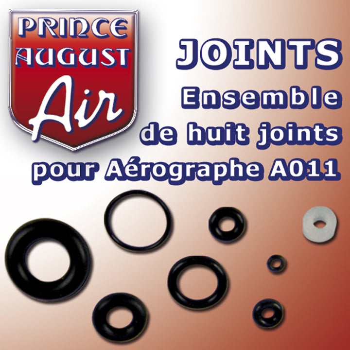 Ensemble de huit joints pour aérographe A011 & A112 - Réf AA030