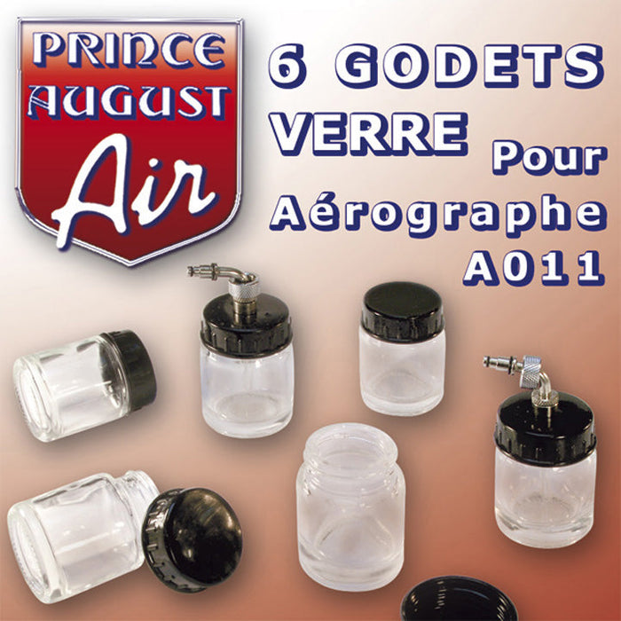 6 godets verre pour aérographe A011