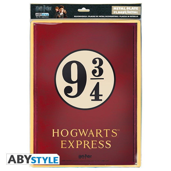 HARRY POTTER - Plaque métal "Voie 9 3/4" (28x38) Broch.