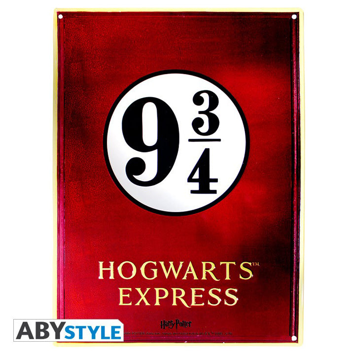 HARRY POTTER - Plaque métal "Voie 9 3/4" (28x38) Broch.