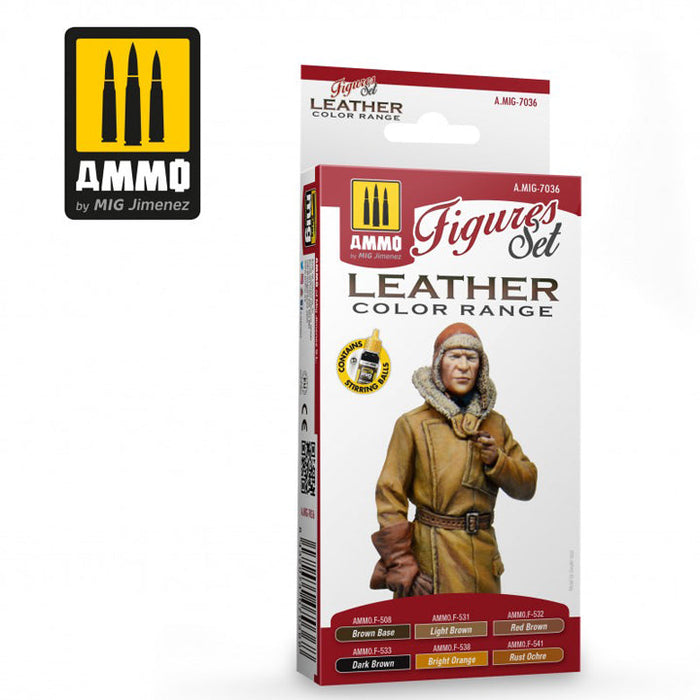 AMMO by MIG JIMENEZ - Leather Color Range Set - AMIG7036