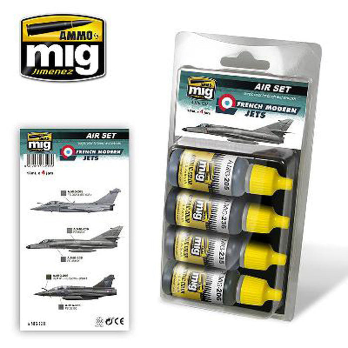 AMMO by MIG JIMENEZ - Set de couleurs pour Jets modernes de l'armée de l'air ou de la marine Française - AMIG7211