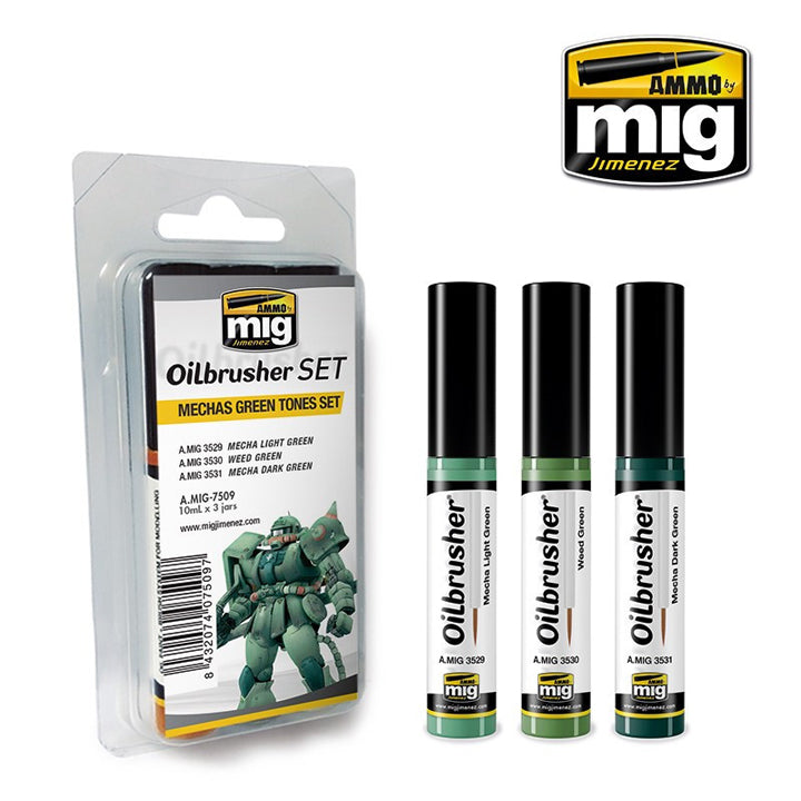 AMMO by MIG JIMENEZ - Oil Brushers - Set de couleurs pour robo & mechas - AMIG7509