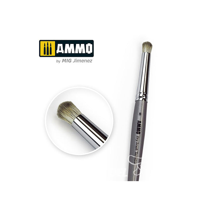 Pinceau Brosse brossage à sec "Drybrush" Ø8 - Réf AMIG8703