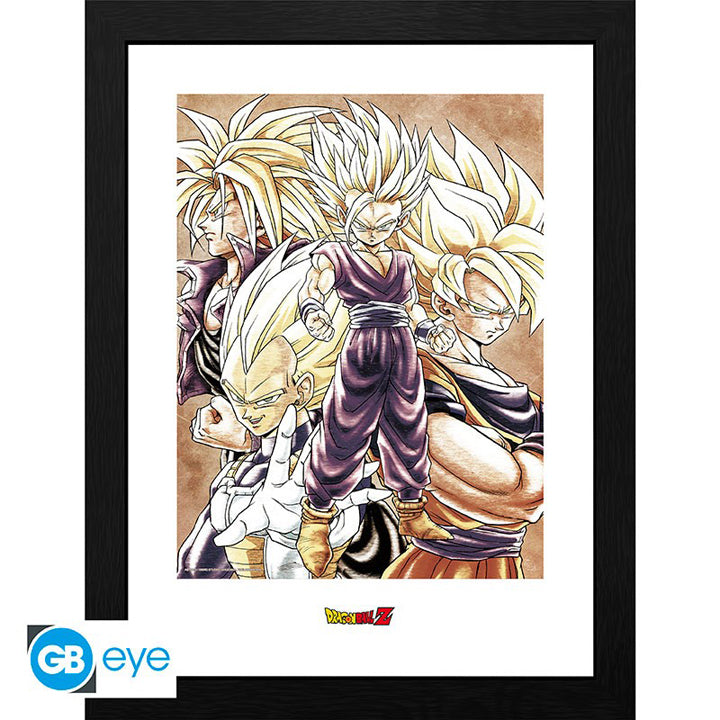 DRAGON BALL - Tirage encadré "Super Saiyans" (30x40)