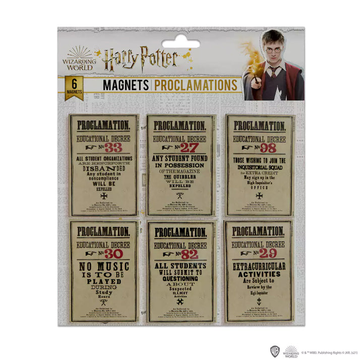 SET DE 6 MAGNETS - PROCLAMATIONS - HARRY POTTER